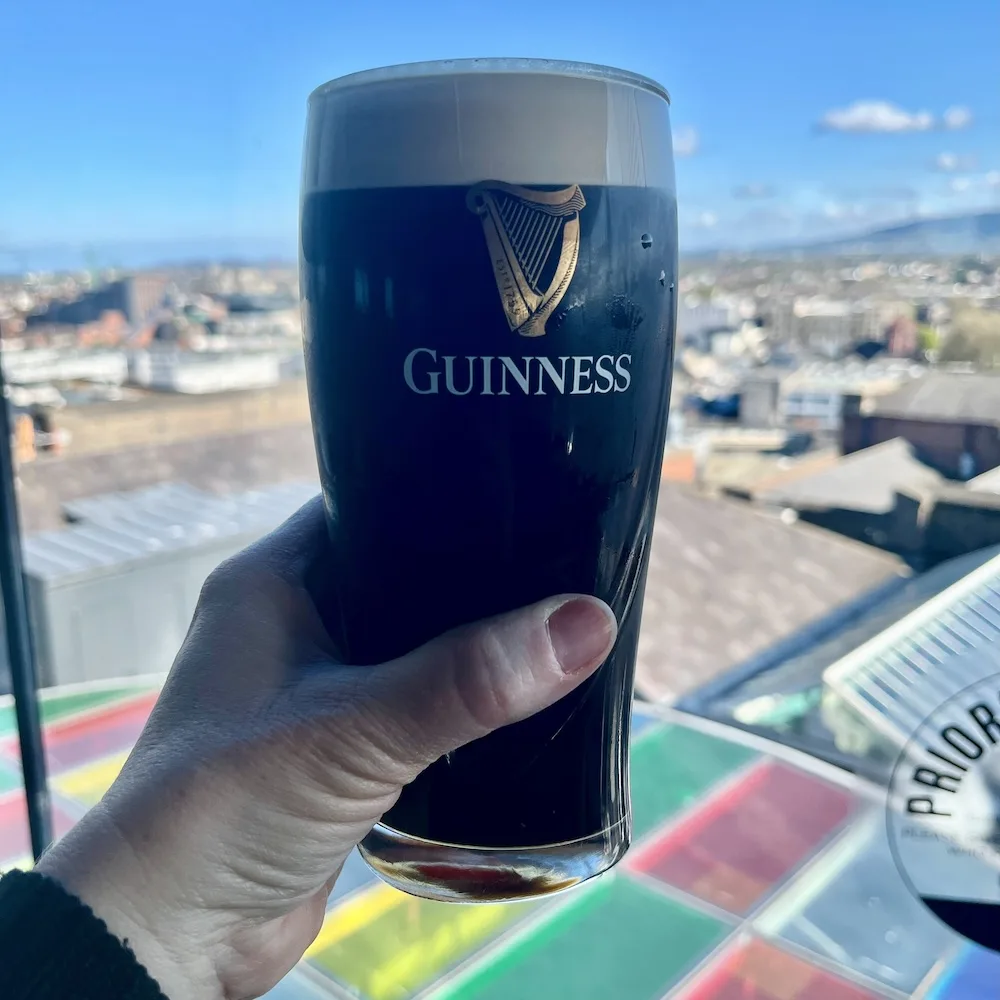 A perfect pint of guinness and sweeping dublin views await you at the gravity bar at the guinness storehouse.