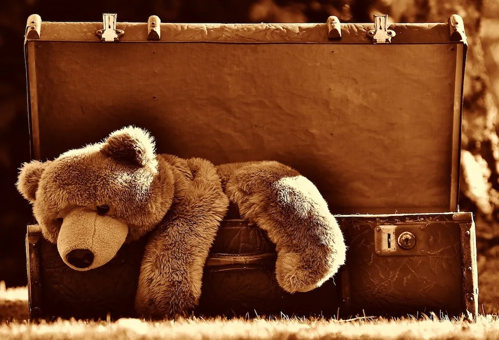 a teddy bear or other snugly toy can be one for the  most important things to pack when traveling with baby or toddler