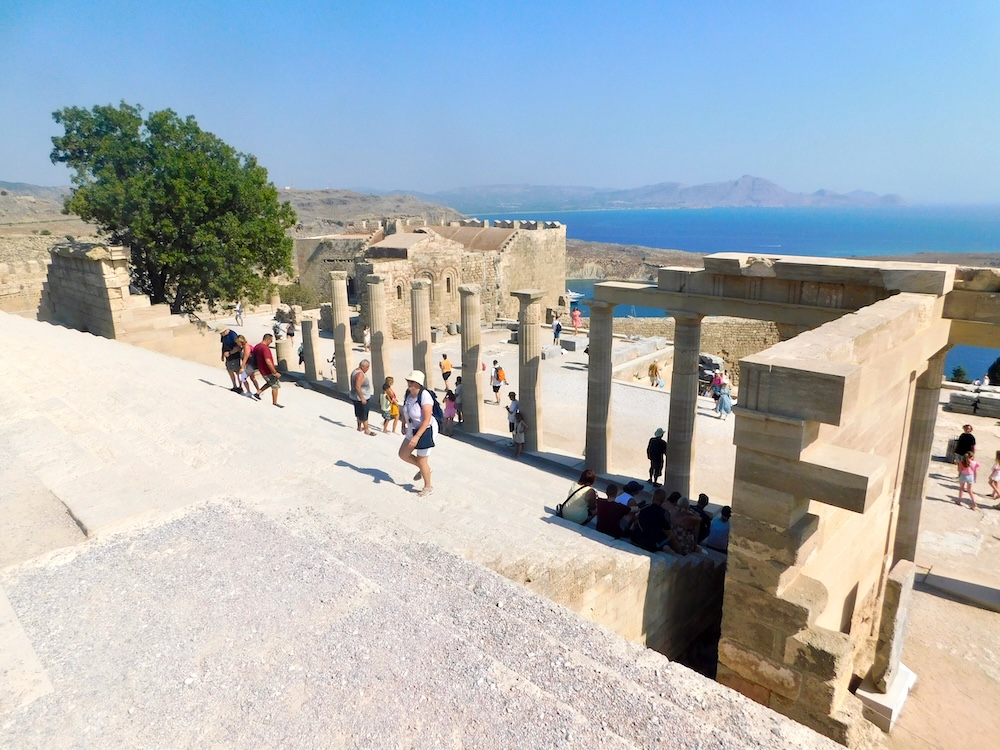 on a port day on the island of rhodes it's essential to visit the acropolis at lindos, with its centuries of ruins and sea views.
