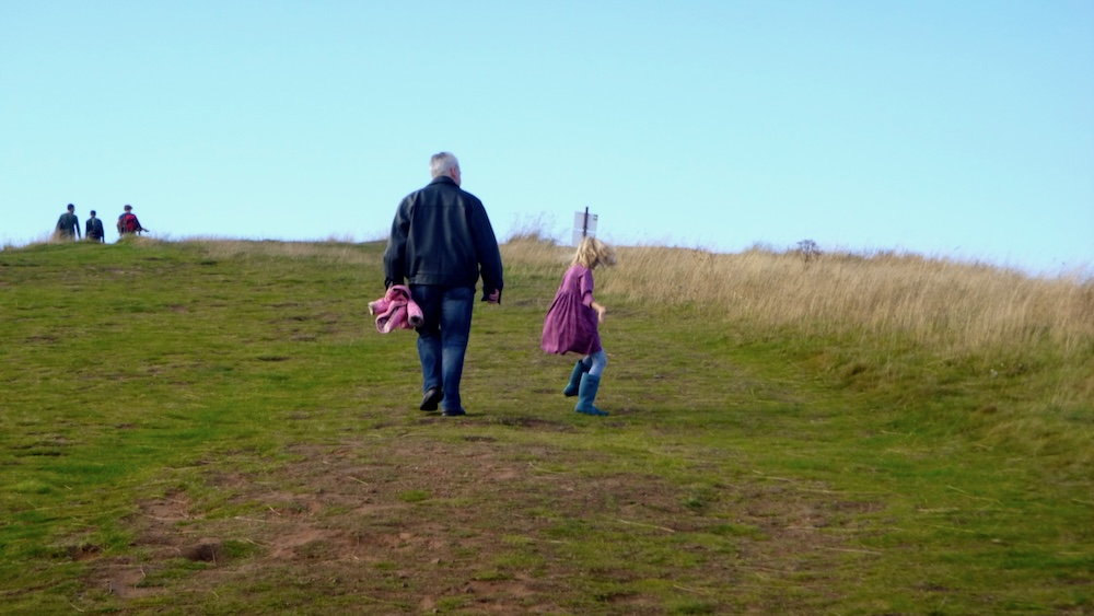 kids love running and climbing on the paths around arthur's seat. 